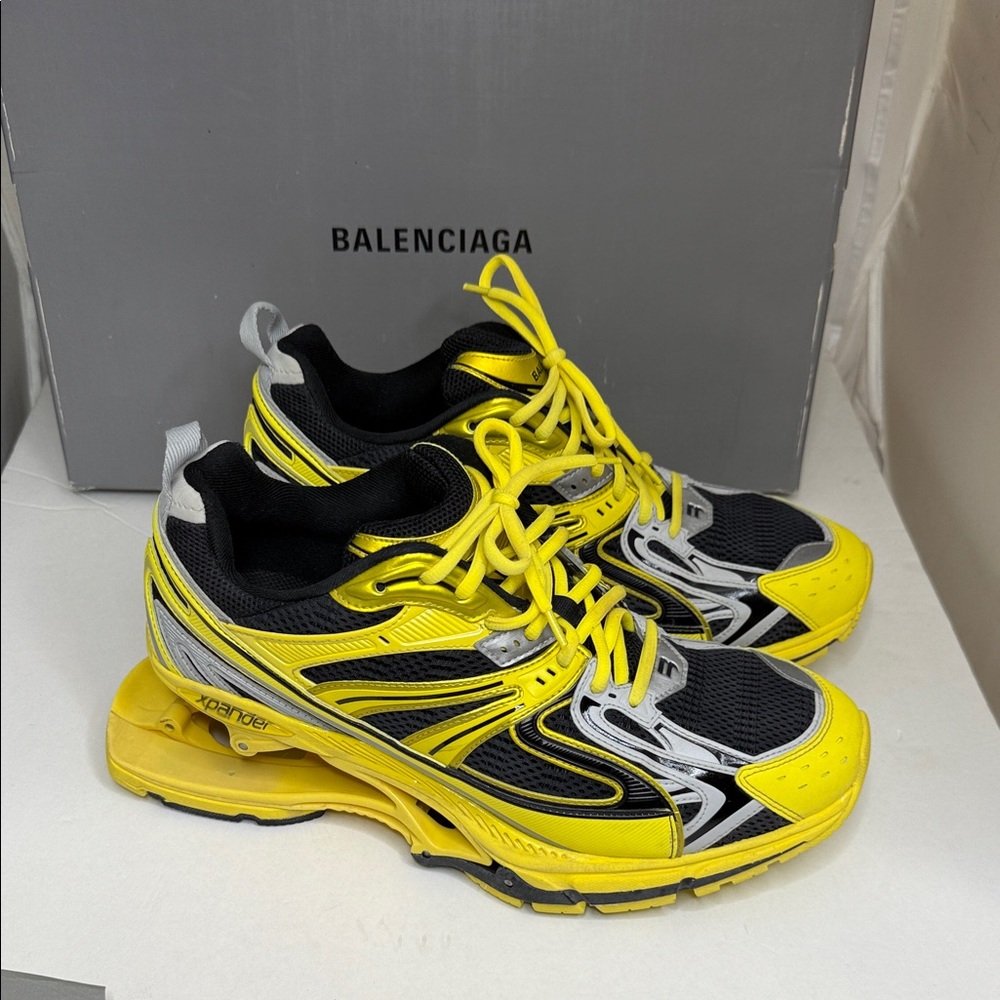 Balenciaga Men's Sneakers in Vibrant Yellow and Black